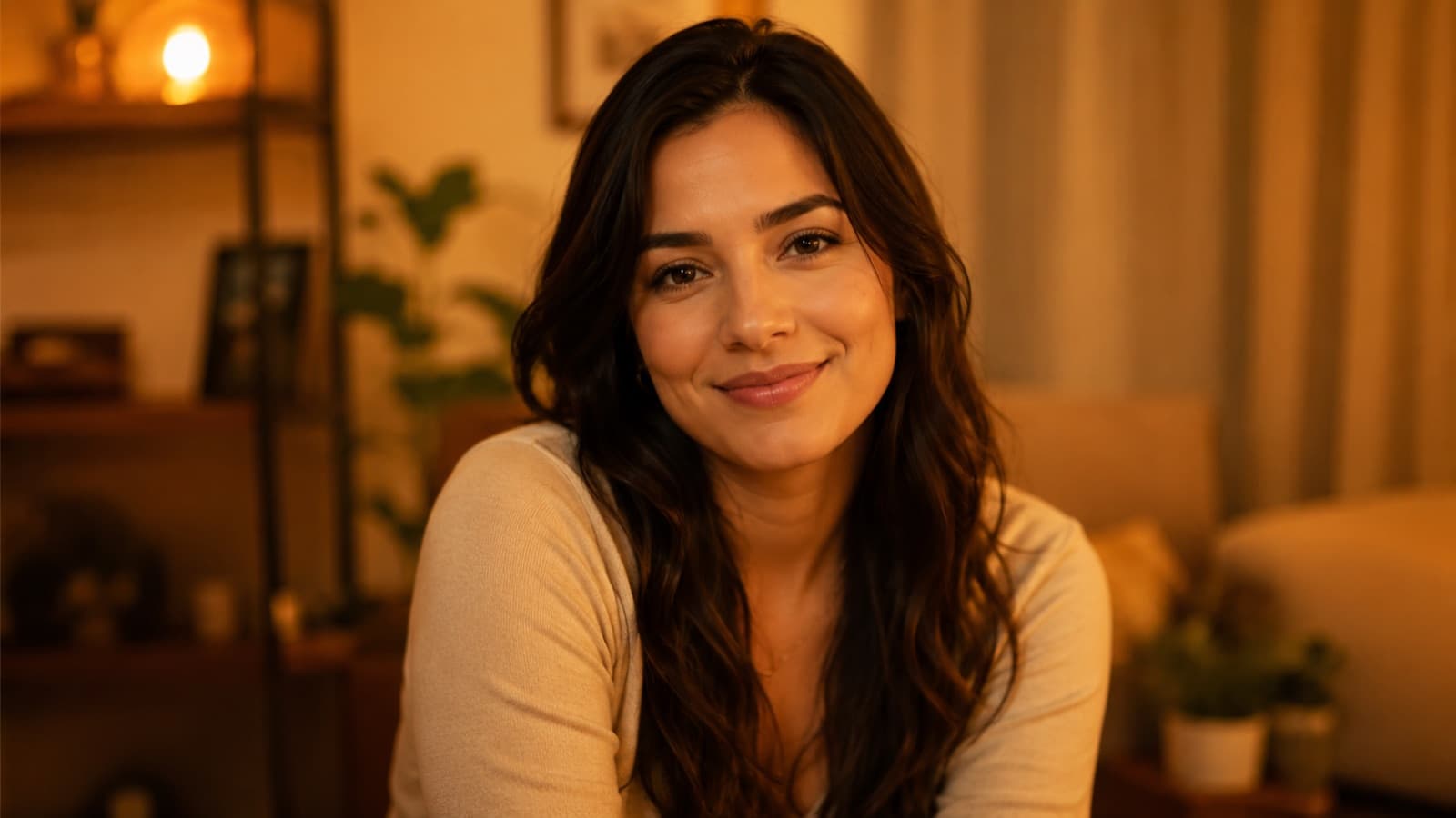 O mesmo retrato com look quente, dourado