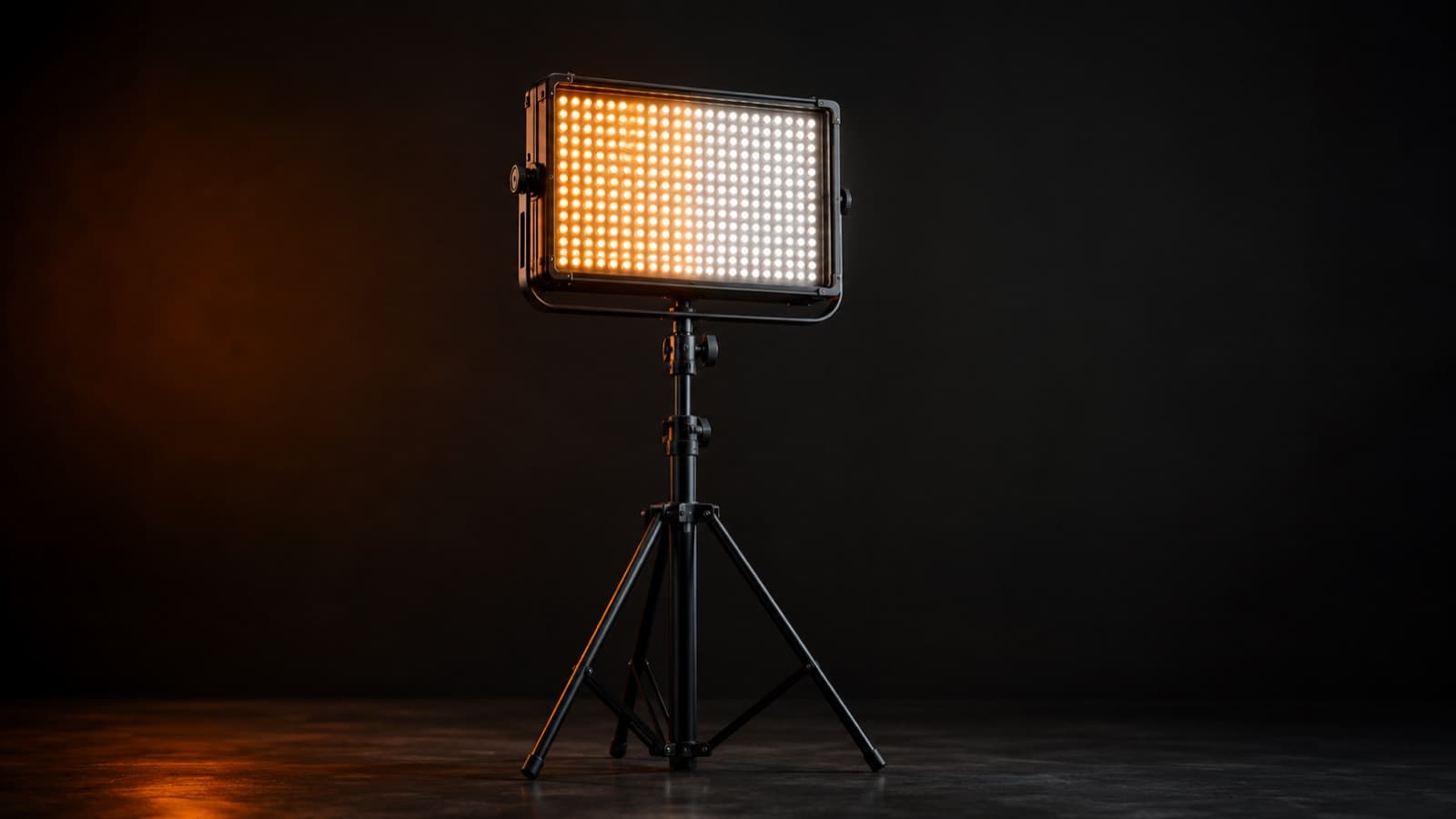 Painel LED retangular num tripé