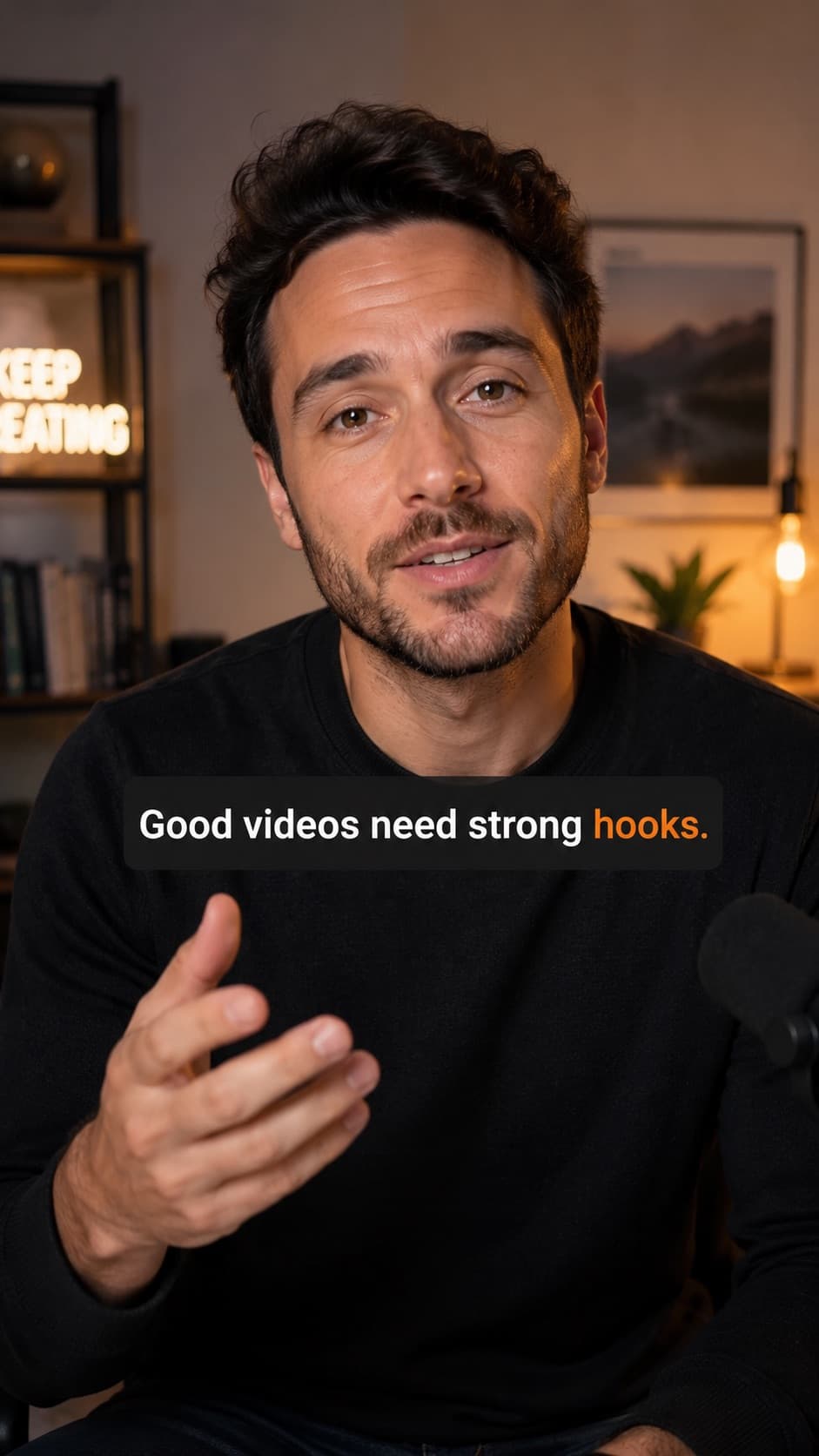 Exemplo de legenda estilosa num vídeo vertical